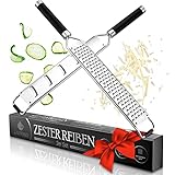 Exitoso® Das Original I Zester Zitronenreibe I messerscharfe Edelstahl Reibe inkl. Schutz I Parmesanreibe I 2er Set Handreibe I grob und fein I Käsereibe I Muskatnuss Mühle Küchenreib