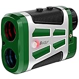 Bozily 1500 Y/M Golf Entfernungsmesser Laser Rangefinder mit Neigung EIN/Aus, Rot/Schwarzes LCD-Display, 6X Vergrößerung, Flaggensperre, Pulsvibration und Clip-Desig