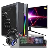 dcl24.de [11749] Gaming Komplett PC Set Bolt RGB AMD Ryzen 3-3200G 4x3.6 GHz - 240GB SSD & 1TB HDD, 16GB DDR4, Vega 8, 24 Zoll TFT Maus Tastatur Headset WLAN Windows 10