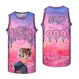 Hqustqn Juice Globe Basketballtrikot für Herren, Hip-Hop, Name und Nummer, genäht, Größe S-3XL, rose, L