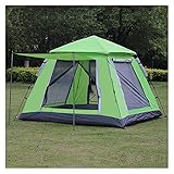 YSJJYQZ Camping Zelt 4-5 Person Automatisches Campingzelt Schnellöffnung Outdoor-Zelt 3 Saison Doppelschicht wasserdichte Familien-Partyzelt 215 * 215 * 165cm (Color : Light Green)