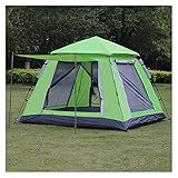 YSJJYQZ Camping Zelt 4-5 Person Automatisches Campingzelt Schnellöffnung Outdoor-Zelt 3 Saison Doppelschicht wasserdichte Familien-Partyzelt 215 * 215 * 165cm (Color : Light Green)