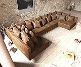 DELIFE Couch Clovis XL Braun Antik Optik Wohnlandschaft M