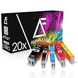 20 Druckerpatronen kompatibel für Canon PGI-550 CLI-551 XL mit Chip - Schwarz je 23ml, Farben je 15
