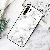 Ysimee kompatibel mit Huawei P30 Pro Hülle - Marmor Design Gehärtetes Glas Zurück mit Weiche TPU Silikon Rahmen Schutzhülle Matt Silikon Bumper Schutz vor Stoßfest/Scratch HandyHülle, Marble -22