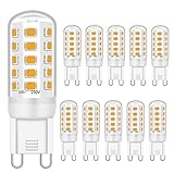 G9 LED leuchtmittel 3W Entspricht 28W 33W 40W Halogenbirnen, G9 LED Lampen Warmweiß 3000K, G9 Glühbirne, G9 Fassung LED Lampen, Kein Flackern, Nicht dimmbar, 400lm, AC 220-240V,10er Pack