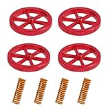 HICTOP Verbesserte 4PCS Aluminium Hand Twist Nivelliermutter mit 4PCS Heißbett-Druckfedern für Ender 3/3 Pro / 3 V2, SV01, SV02, Ender 5/5 Plus/Pro, CR-10, CR10S / 10S Pro, CR 20 3D-Druck