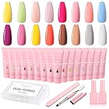 Makartt Poly Gel Kit, Builder Gel 16 Farben Classic Nagelverlängerung Gel mit Base Gel Top Coat Instrument Geschenk Set Builder G