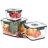 SPESH Frischhaltedosen Set 3-teiliges Vorratsdosen Set Eckig 1,1L+2,5L+5L Kunststoff Kühlschrank Organizer Set Vorratsbehälter mit Deckel und Timing-Design (Dunkelgrün)