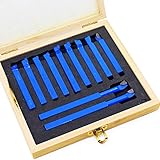 HSeaMall 11 STÜCKE Drehmeißel 8x8 ，Blau Drehmaschine Tool Bit Sets Hartmetallspitze Drehmaschine Cutter Tool Schweißen Typ Drehmaschine Drehen Fräsen Schneiden Für Metall Drehwerkzeug