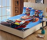 Spannbetttuch 70x140cm für Junge Mädchen Kinder, 3D Paw Patrol Thema Muster Mikrofaser Bettlaken Set,Pikachu Muster Kinder Spannbetttuch -Patrol 13