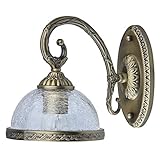 MW-Light 481021901 Wandlampe Klassisch Messing Antike Bronze Metall Matt Glasschirm Eis 1 Flammig E27 60W