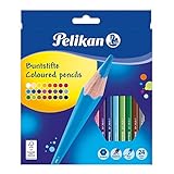 Pelikan 724013 - Buntstifte sechseckige Holzstifte Packung mit 24 Farb