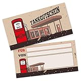 itenga Geschenkgutschein Verpackung I Geschenkkarte I Motiv Tankgutschein/Zapfsäule I Gutschein I 21,0 x 10,5 cm I Postkarte zum Ausfü