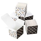 Logbuch-Verlag 25 kleine Geschenkboxen edel weiß gold schwarz - Weihnachten Geschenkschachtel Verpackung 7 x 7 cm - Schmuckschachtel F
