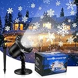 Led Projektor Weihnachten, Schneeflocke Projektorlampe, Rotierende Schneeflocken Projektor Lichter mit Zwei Wege Installation,Wasserdicht Weihnachtsprojektor für Heim Party Geburtstag Geschenk