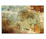 Paul Sinus Art 120x80cm Leinwandbild auf Keilrahmen Acryl Malerei abstrakt blau braun rot beige Wandbild auf Leinw