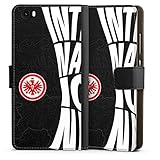 DeinDesign Klapphülle kompatibel mit Huawei P8 lite (2015-2016) Handyhülle aus Kunst Leder schwarz Flip Case Eintracht Frankfurt Bundesliga Offizielles Lizenzproduk