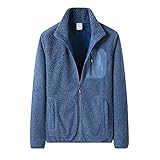 Herren Fleecejacke warme und leichte Fleece Jacket Einfarbig Zip Jacke mit Stehkragen atmungsaktive Outdoorjacke für Männer Herbst Winter Weich Übergangsjacke Winterjacke für F