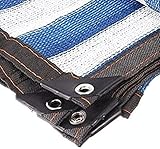 gewächshaus hagelschutz schattennetz,Schattennetz,Schattierungsnetz-Außenbereich,8-poliges Schattennetz,Shade Sail mit Ösen,für Garten/Pflanze/Gewächshaus/Scheune/Außen/Hof/Dach,Blau und weiß(S