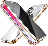 Anti Peep Magnetische Hülle kompatibel mit iPhone 7 Plus/8 Plus, Doppelseitig Gehärtetes Glas Touch sensibel Privat Screen Schutzer , Dünner Metall Bumper Magnetic Schutzhülle, Anti Spy Handyhü