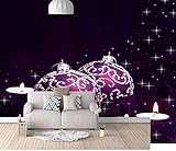 Tapete Wandbilder Panorama 3D Weihnachtskugel Suspend Violet Kind Erwachsene Aufkleber Poster Für Wohnzimmer Küche Wanddekoration fototapete 3d Tapete effekt Vlies wandbild Schlafzimmer-430cm×300