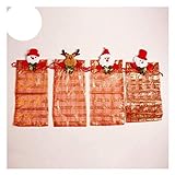 FFF8 Weihnachtswild Weinflasche Sets Weihnachtschampagner- Flasche Sets Rote Weihnachtsdekorationen DIY (Color : Four-Piece Set, Size : 15cm*34cm)