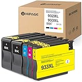 5 HIPAGE 932XL 933XL Tintenpatrone Ersatz für HP 932 933 Kompatibel zu HP Officejet 7510 6600 6100 6700 7110 7512 7610 7612 (2 Schwarz/1 Cyan/1 Magenta/1 Gelb)