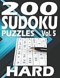 200 Sudoku Puzzles Hard: Sudoku Puzzles Hard For Teen and Adults. Large print 8.5 X 11. Gift for Sudoku Lovers. Volume 5