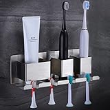 Taozun Elektrischer Zahnbürstenhalter Wand Zahnburstenhalterung Selbstklebend ohne Bohren für Badezimmer, Edelstahl SUS 304
