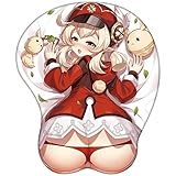 XSPWXN KLEE Cosplay Mauspad 3D Hüften Silikon Mousepad Handgelenkstützen Support PLAYMAT Genshin PactPlay-Requisiten (Color : Klee B, Size : 26x21cm)