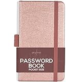 Skyline Passwortbuch – Internet-Website Adresse Passwort Keeper Logbuch – alphabetisiertes Passwort Organizer Tagebuch Notizbuch – Tasche, 8,9 x 16,2 cm, Hardcover (Roségold)