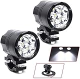 Biqing Universal 60 W Motorrad Scheinwerfer LED-Scheinwerfer mit wasserdichtem Schalter, 6 LEDs Motorrad Fahren Nebelscheinwerfer Zusatzlampe Tagfahrlicht 12 V 24 V für Trikes Quads Fahrrad Auto LKW