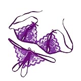 GBEN Sexy Dessous Setx Damen für Sex Spitze Tanga Strings Erotik Unterwäsche und Slip Lingerie Bikini Reizwäsche Set Strings Tanga Transparente Frauen Lace Babydolls Hollow Out BH und G-String