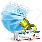 kela, 50 Stck. OP Masken blau 100% Made in Germany, medizinische Mund- Nasenschutzmaske, chirurgische Einweg-Maske, CE zertifiziert, DIN EN 14683 Typ IIR, BFE 99,88%, 3-lagig, sofort lieferbar (50)