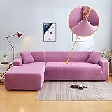 B/H Elastische Stoff Gedrucktes,Gepolsterte Sofabezug aus Maisvlies, volle Sofabezug-Pink_140-180cm,Sofaüberwürfe für S