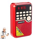 Digitales Tragbares Radio Fm, Musik-Player MP3-Player Radio-Player Fm-Player Mit Großem Audio-Lautsprecher Rot Digital Display Wiederauf Ladbare Musik-Player Für Das Fahren In Der Übung