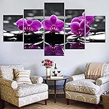 5 Leinwanddrucke Orchidee Blumen Zen Buddhismus Malerei Wand Kunst Board Poster Bilder Modular Poster A73 M