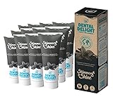 DENTAL DELIGHT Shimmery Shine | 12x Aktivkohle Zahnpasta mit Minz Geschmack | vegan klimaneutral ohne Mikroplastik