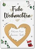 JoliCoon Weihnachtskarte Frohe Weihnachten als Rubbellos - Weihnachtskarten basteln p