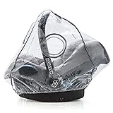 Universal Komfort Regenschutz für Babyschale (z.B. Maxi-Cosi/Cybex/Römer) - gute Luftzirkulation, verschließbares Kontakt-Fenster, Eingriffsöffnung für Tragegriff, PVC