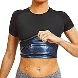 Männer Frauen Sauna Sweat T-Shirt Korsett Taille Trainer Body Top Shapewear - Abnehmen Kurzarm Trainingsanzug Bauchkontrolle (Color : Women, Size : S)