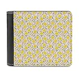 Zitronenfrüchte Leder Geldbörsen für Damen Herren Ledergeldbörse Portemonnaie Blockierung Mini Brieftasche Geschenk für Freundinnen Freunde White One S