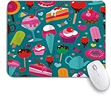 Mauspad coole nahtlose süße tasse kuchen süßigkeiten und teekanne muster kundenspezifische kunst mousepad rutschfeste gummibasis für computer laptop schreibtisch schreibtischzubehö