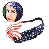 Amerika Flagge Patriotische Stirnbänder USA Fahne Elastische Turban Bandana Kopf Wrap für Patriotische Veranstaltung