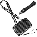 Handy Umhängetasche - Mode Damen Schultertasche Klein Geldbörse Crossbody Handtasche - Hart ABS+pc Kofferform mit Verstellbar Abnehmbar Schultergurt für Handy unter 6.5 Zoll (Streifen Schwarz)