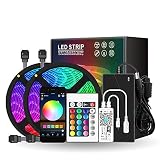 ZIEM Wi-Fi RGB LED-Streifenleuchten wasserdichte 32,8 Fuß 300 LEDs mit IR-Fernbedienung und Wi-Fi-Controller Smart APP & Sprachsteuerung & Timer Farbwechsel 5050 LED-Leuchten für Raumdeckenparty
