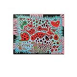 XNHXPH Yayoi Kusama Poster und Drucke Imaginierte Landschaft Gepunktet mit Kürbissen Abstrakte Wandkunst Retro Leinwand Malerei Wohnkultur Bilder 70x90cmx1 Kein R