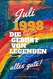 Juli 1998 Die Geburt von Legenden,alles gute!: Notizbuch a5 liniert softcover geburtstag geschenkideen frauen Männer, Geboren Juli, Geburtstagsgeschenk für Bruder Schwester Freunde freundinen kolleg