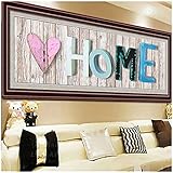 Yimze Diamant Malerei Erwachsene Brief nach Hause DIY 5D Diamond Painting Bilder Vollbohrer Diamant Gemälde Malen nach Zahlen Stickerei für Home Wall Decor Geschenke(40x120cm/16x48in Square Drill)